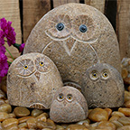 boulder owl statue